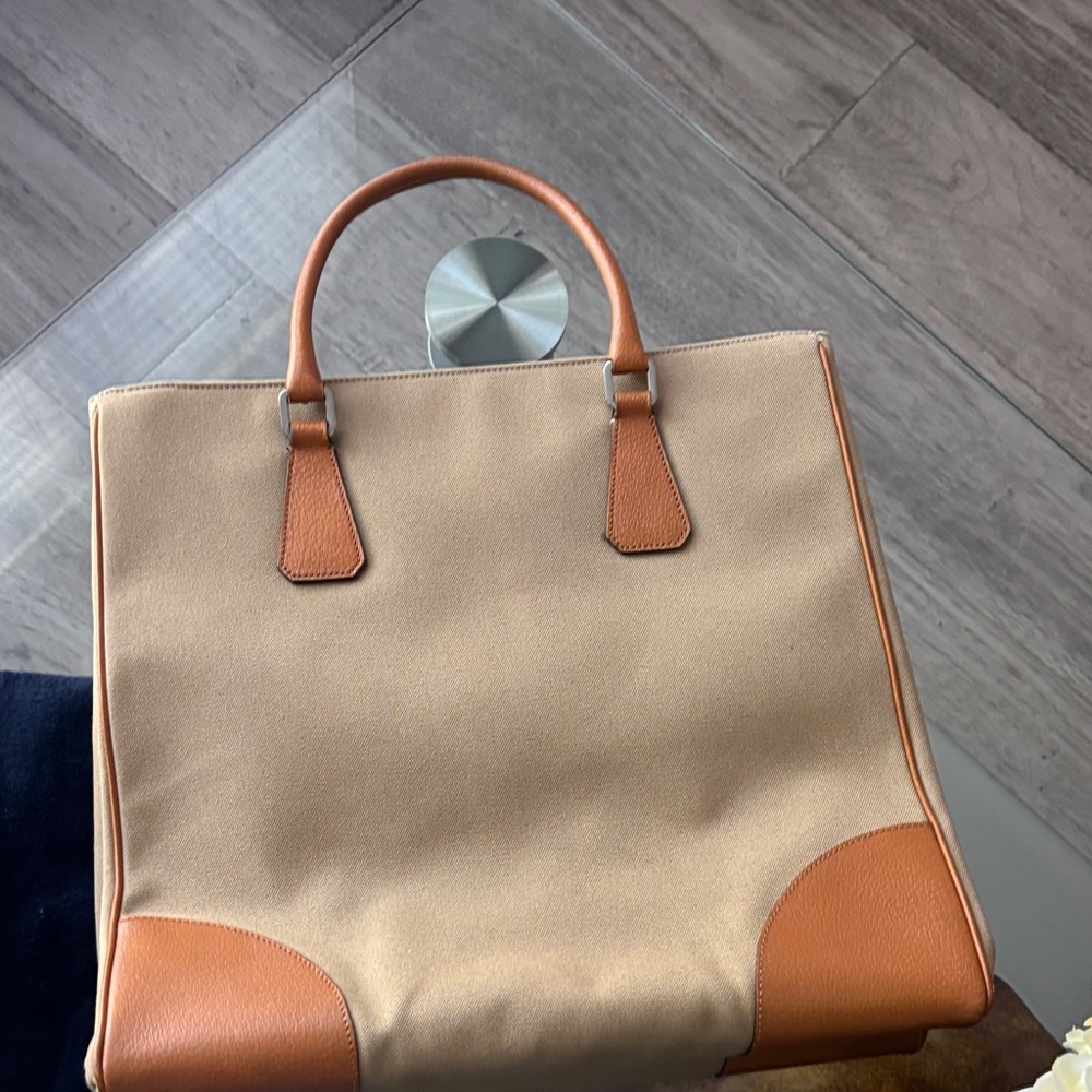 Prada Beige and Orange Women's Tote Bag - Picture 14 of 16